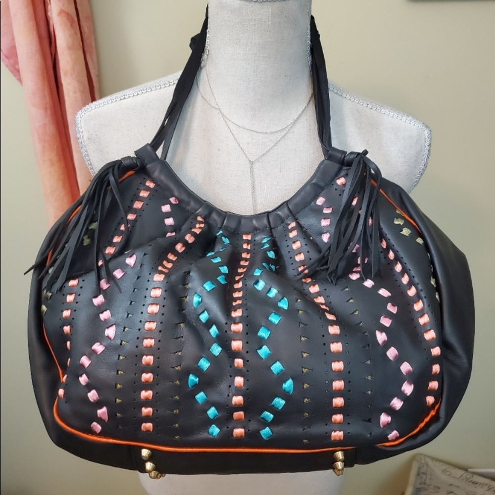 New! Tango faux leather boho tassel handbag